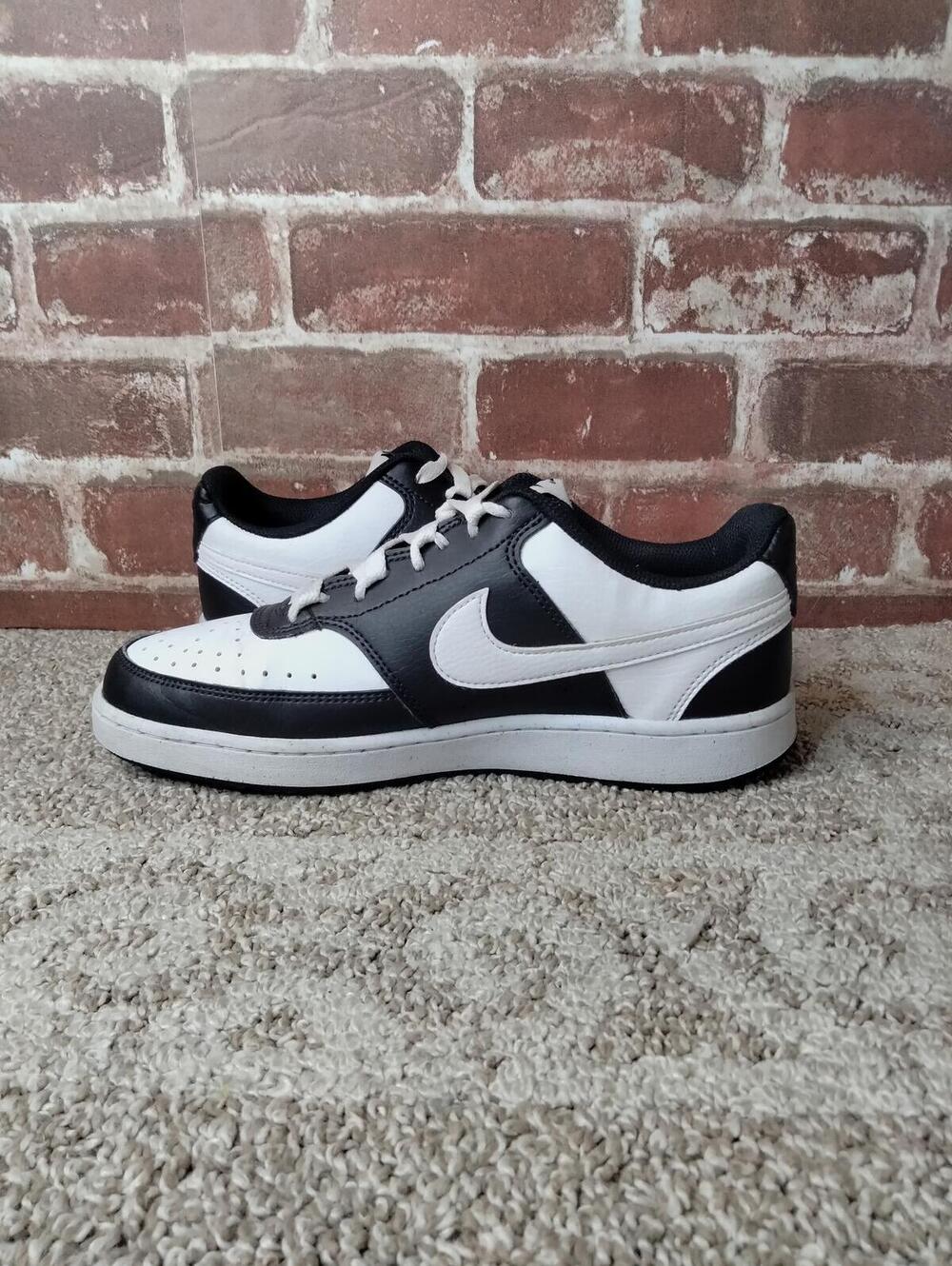 Nike Court Low Shoes Womens Size 9 Court Vision Leather Black White Basketball - Picture 2 of 9